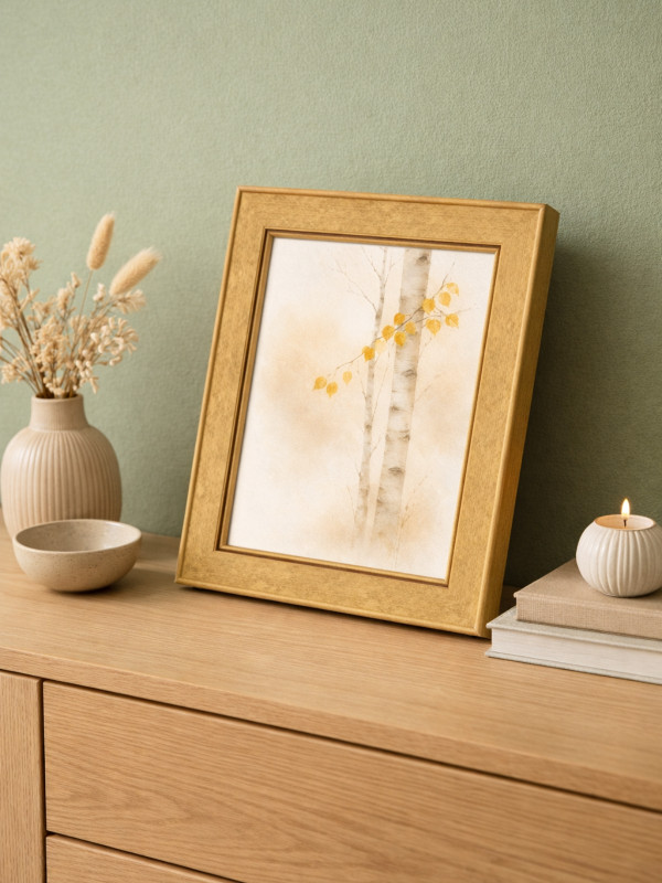 Drewniana ramka Gina złota