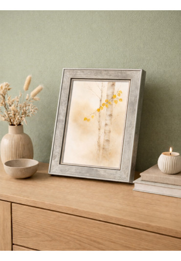 Drewniana ramka Gina srebrna