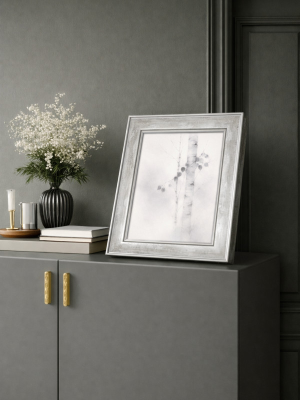 Barokowa ramka Trizia Srebrna