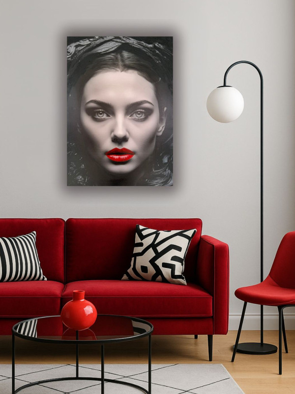 obraz na płótnie z elementami malowanymi ręcznie 50x70