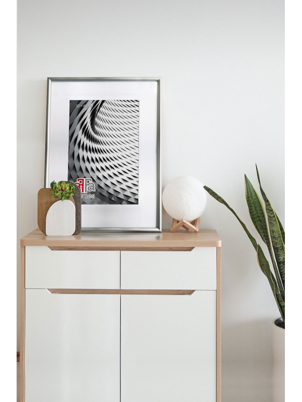 Drewniana ramka Finger srebrna