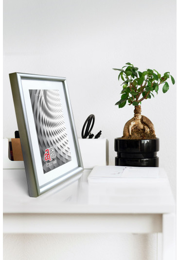 Drewniana ramka Finger srebrna