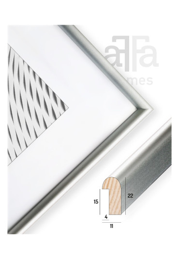 Drewniana ramka Finger srebrna